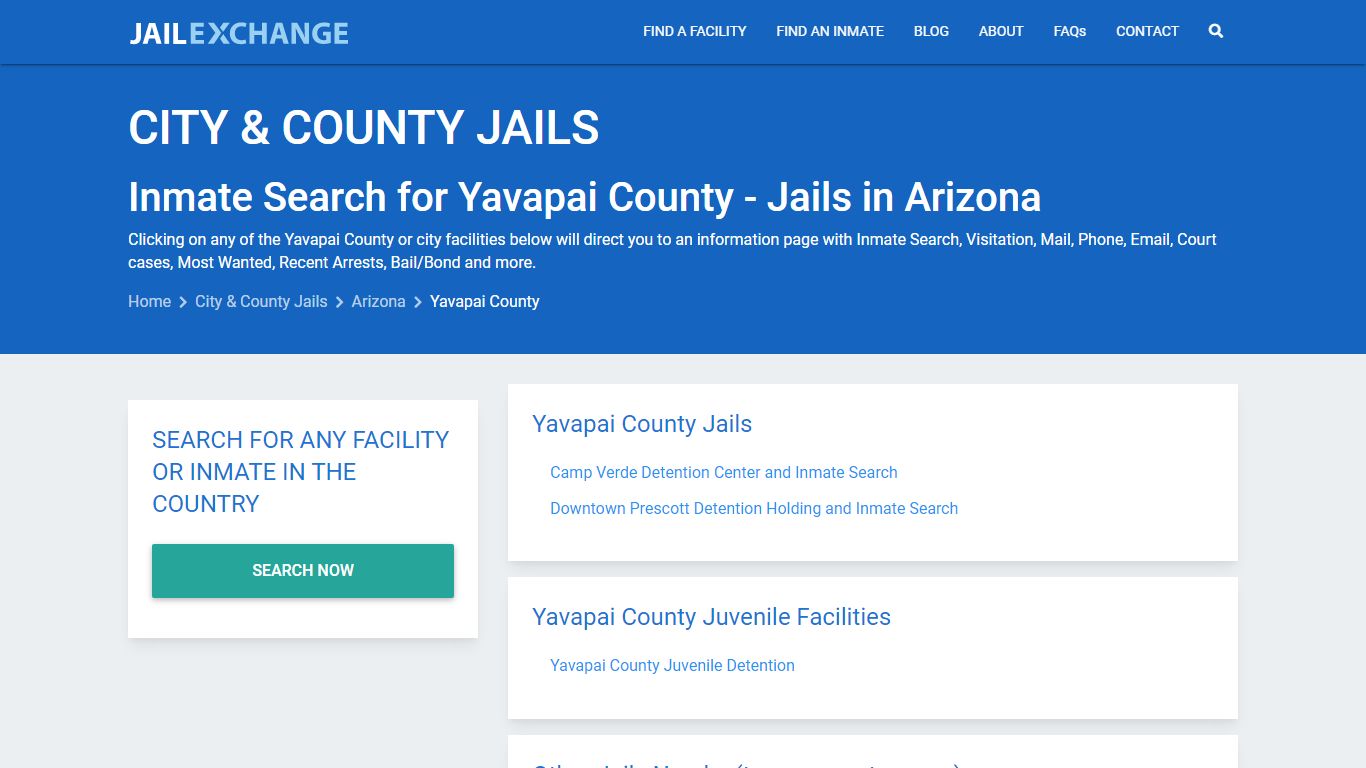 Inmate Search for Yavapai County | Jails in Arizona - Jail Exchange